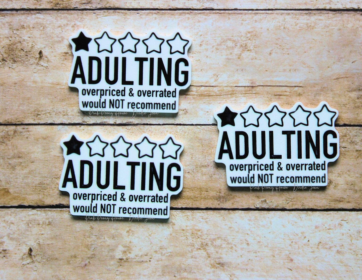 3 funny quotes adulting Planar Resins Flatback planars bow crafts supplies focal craft supply jewelry bows clips flatbacks DIY snark snarky - Image 2
