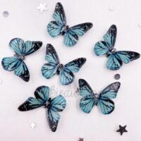 4 blue butterfly acrylic butterflies Embellishments Hair Bow Centers Craft Supplies Scrapbooking Clips earrings Crafts Keychains magnets