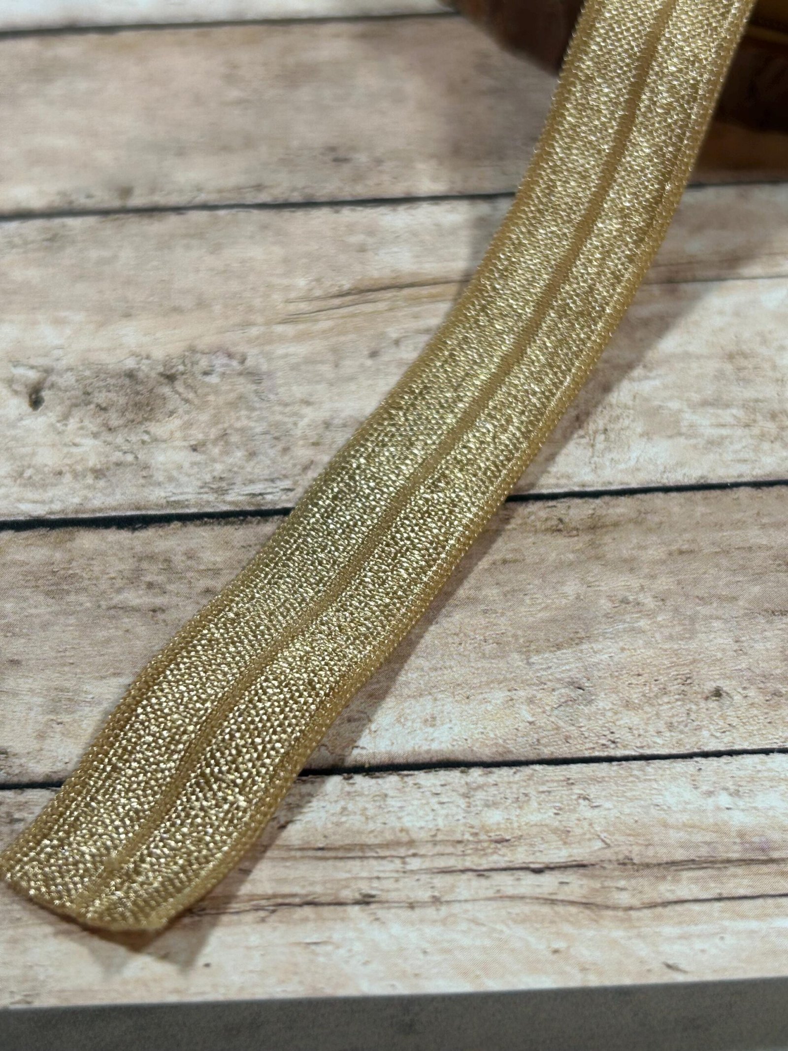 5 yards 5/8 “ Gold FOE Fold Over Elastic - Image 3