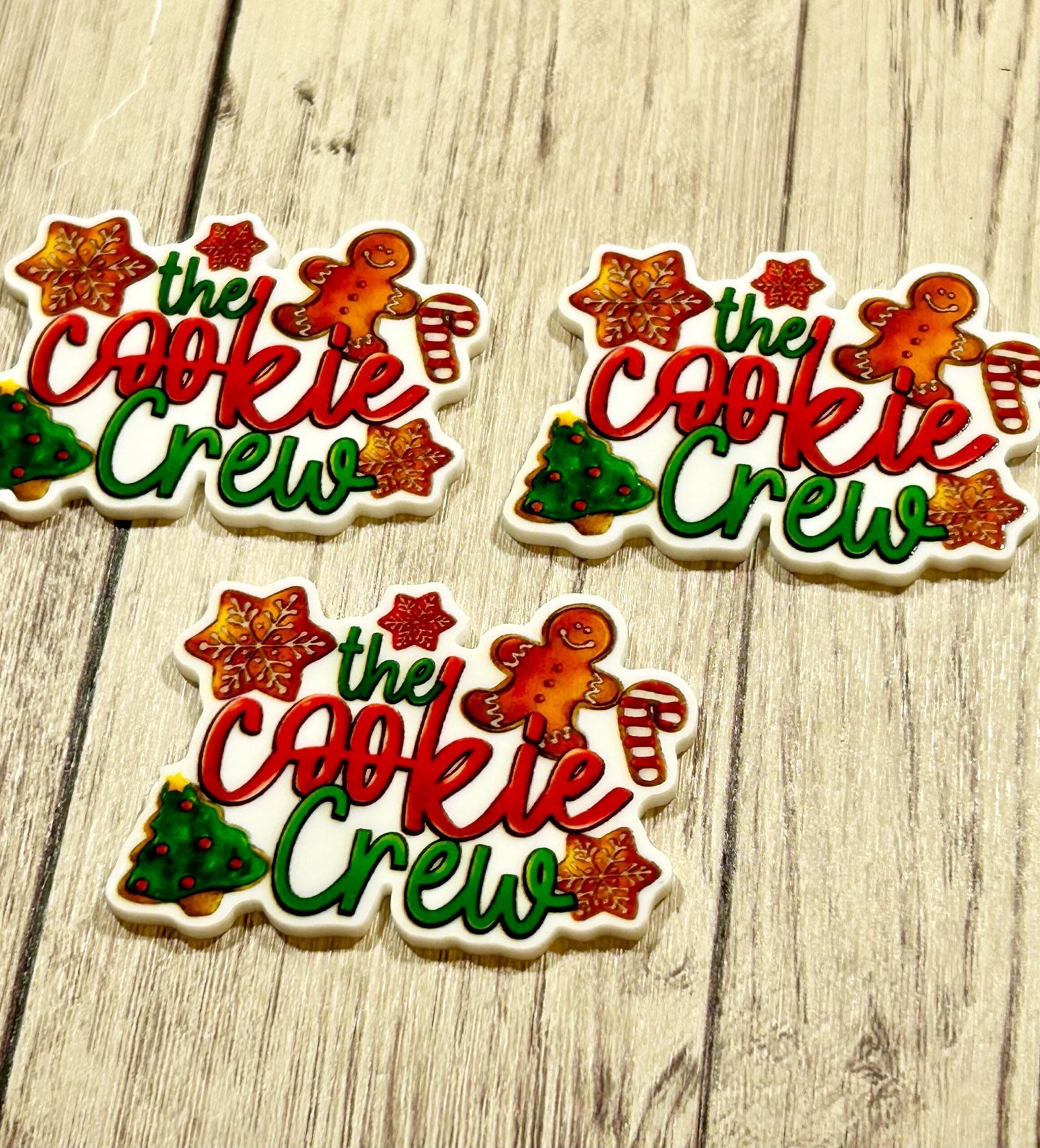 3 Cookie crew Christmas Planar Resins Flatback planars hairbow hair bow supplies focal craft supply jewelry bows magnet flatbacks baking DIY - Image 4