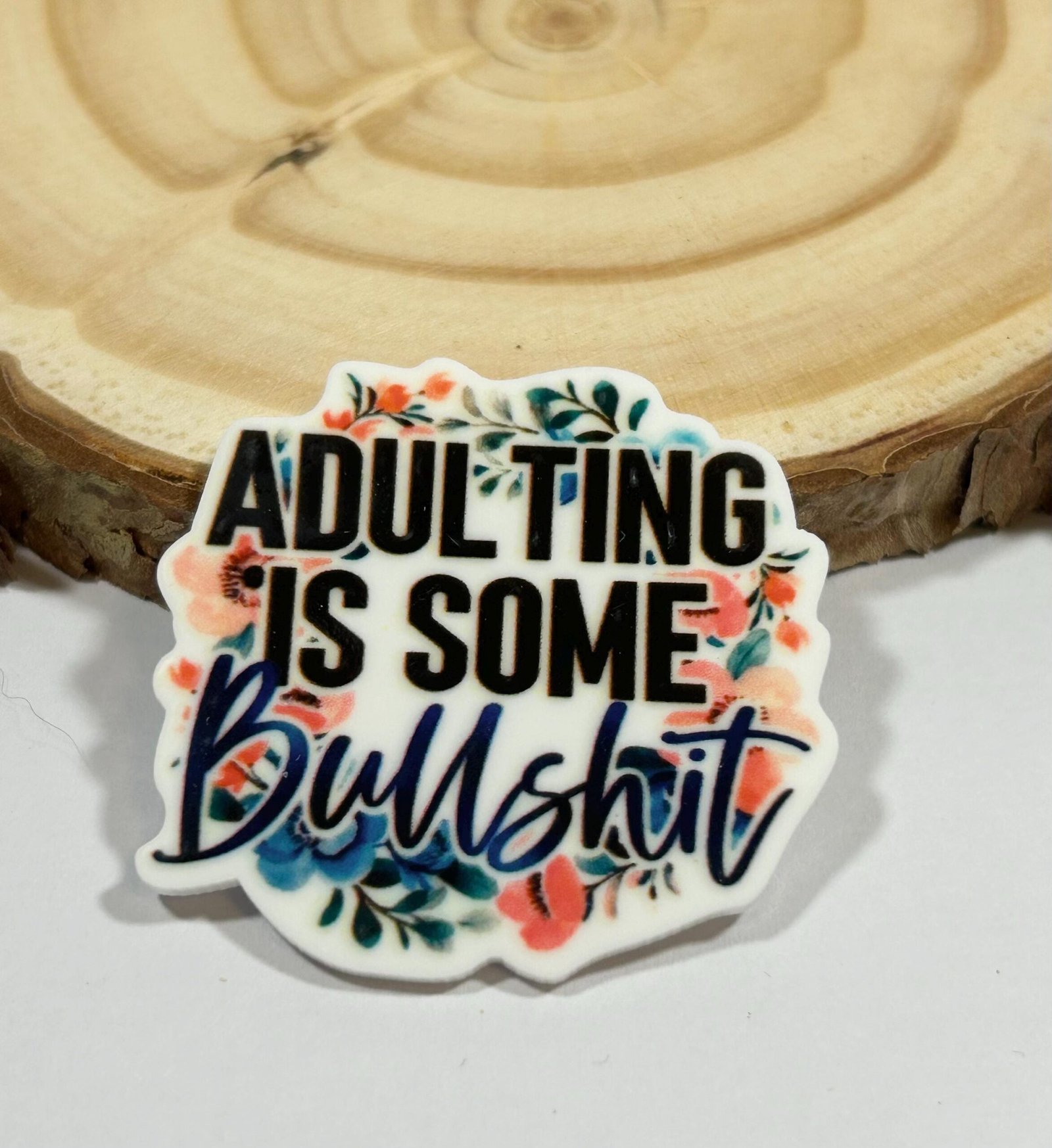 3 funny Adulting BS planar Resins Flatback planars hairbow hair bow supplies focal craft supply bows magnets clips flatbacks DIY Quotes LOL - Image 5