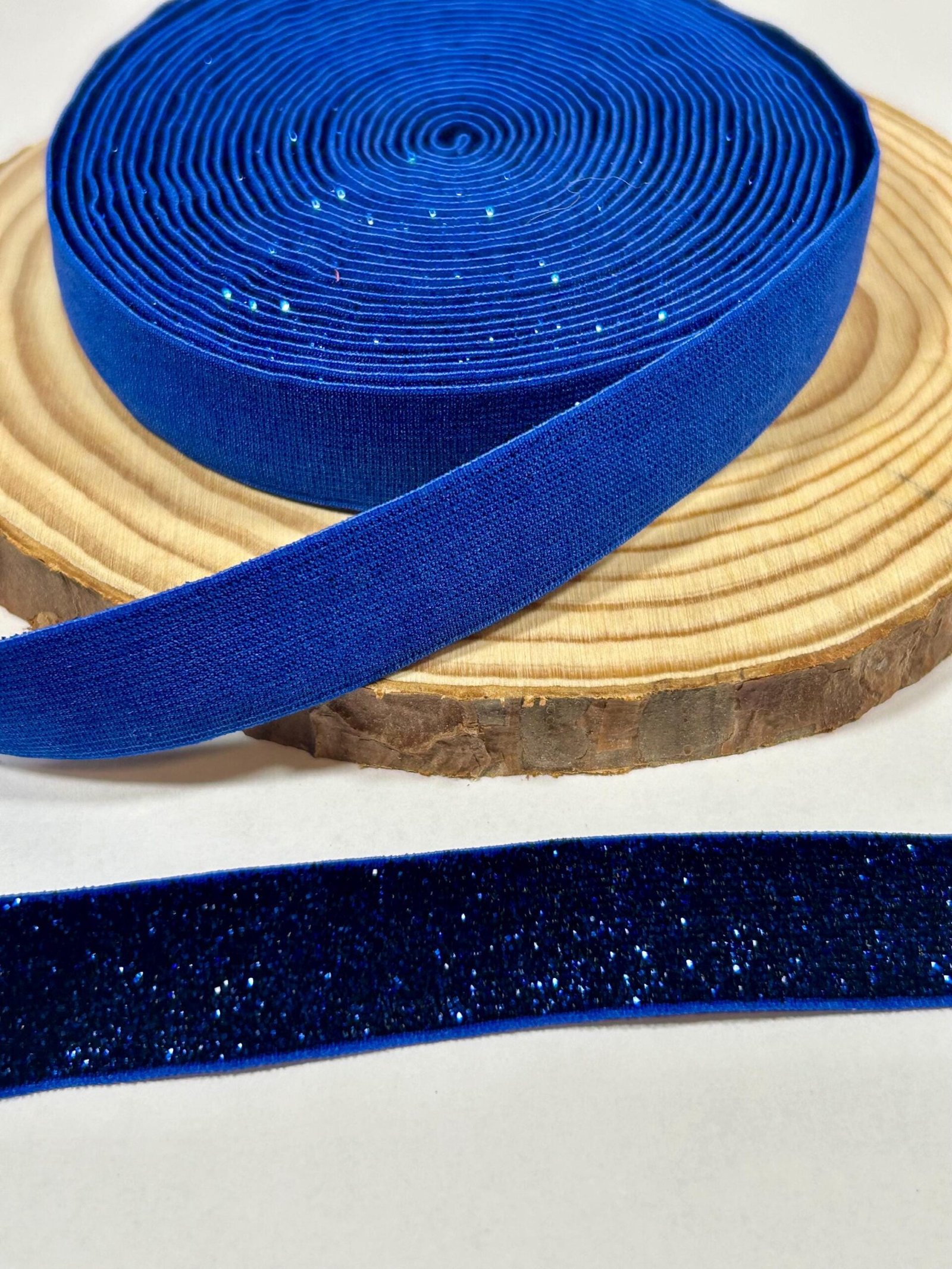 5 yards 5/8 “ Blue Sparkle FOE Fold Over Elastic sewing bow making headband blanks craft supplies DIY bows headbands hair ties sew glitter - Image 5