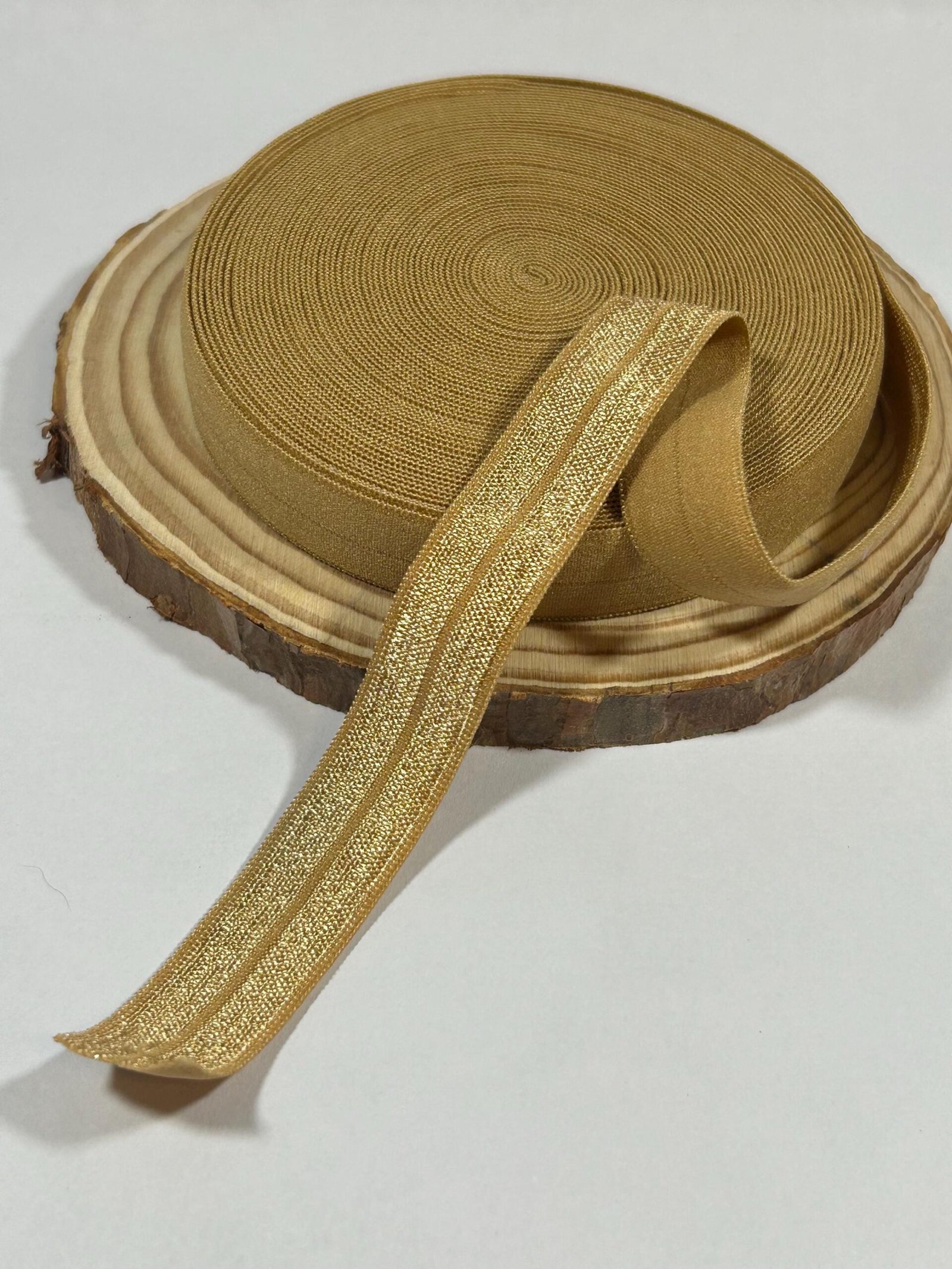 5 yards 5/8 “ Gold FOE Fold Over Elastic