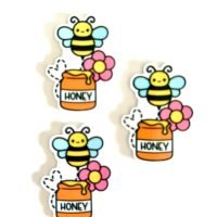 3 bee honey Planar Resins Flatback planars hairbow hair bow supplies focal craft supply jewelry bows clips flatbacks DIY bumble bees