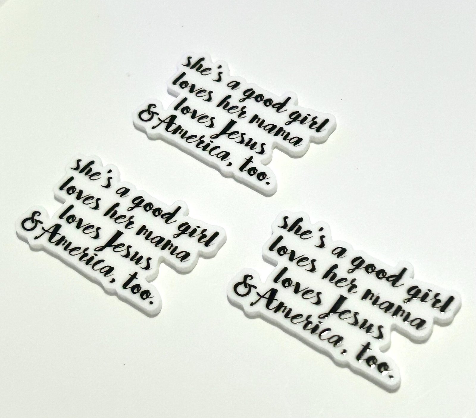 3 loves Jesus and America too song planar Resins Flatback hairbow hair bow supplies focal craft supply jewelry bows clips Flatbacks lyrics - Image 2