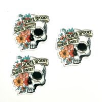 3 skulls planar resins | craft supplies | soap making | bow making | bow centers | focal | kinda spooky | Halloween resins Flatbacks | bows