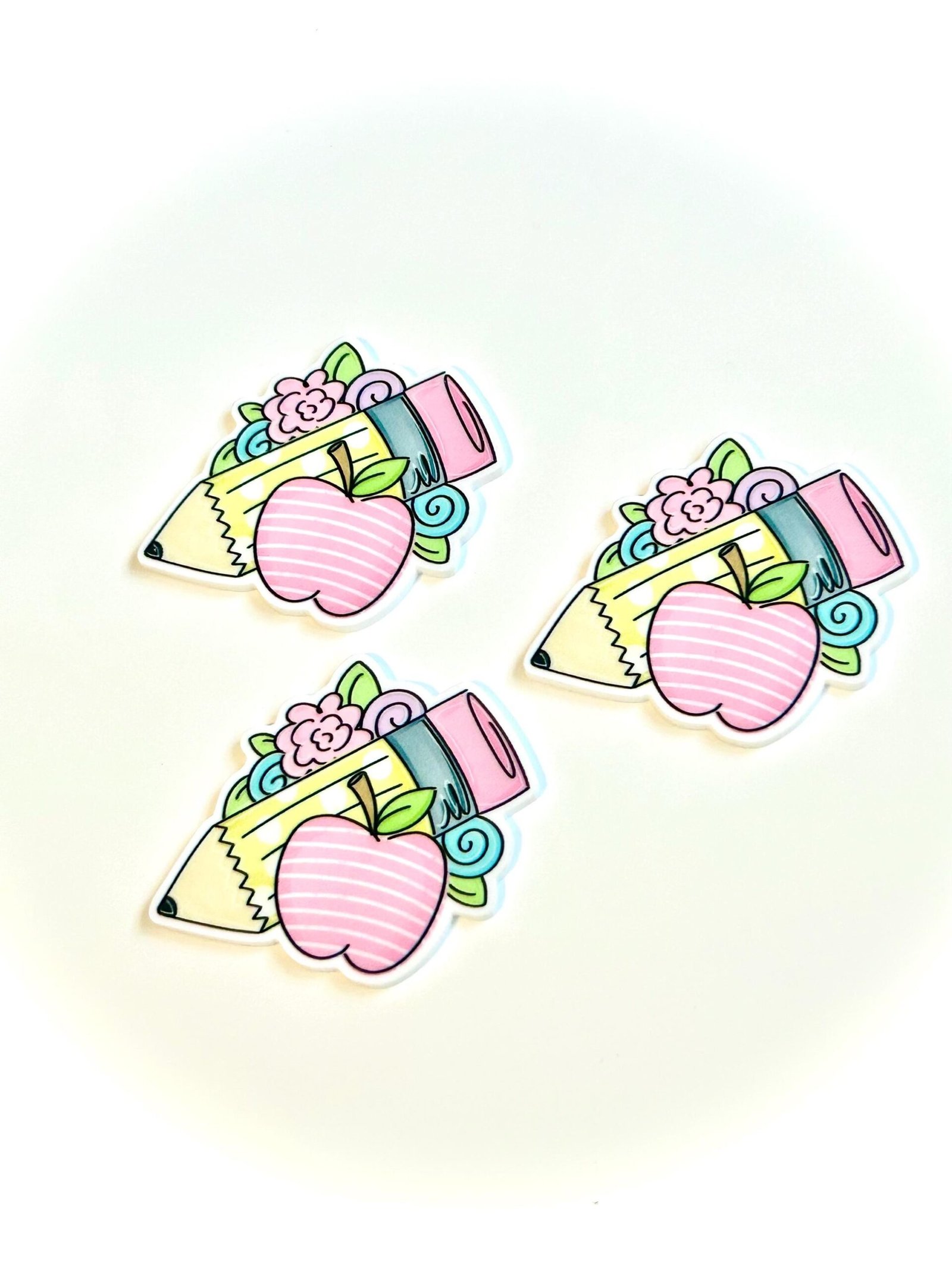 3 Back To School Planar Resins Flatback planars hairbow hair bow supplies focal craft supply bows magnets clips flatbacks DIY earring teach - Image 4