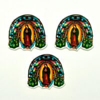 3 Madonna Planar Resin Flatback keychain hairbow hair bows supplies craft supply focal magnet soap earrings Catholic Mary religion faith