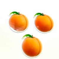 3 Peach Fruit Planar Resin Flatback keychain hairbow hair bows supplies craft supply spring focal handmade crafts bow flatbacks Georgia clip