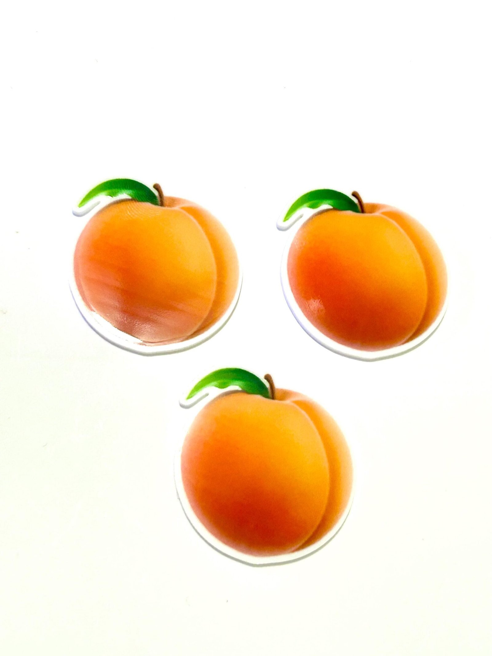 3 Peach Fruit Planar Resin Flatback keychain hairbow hair bows supplies craft supply spring focal handmade crafts bow flatbacks Georgia clip
