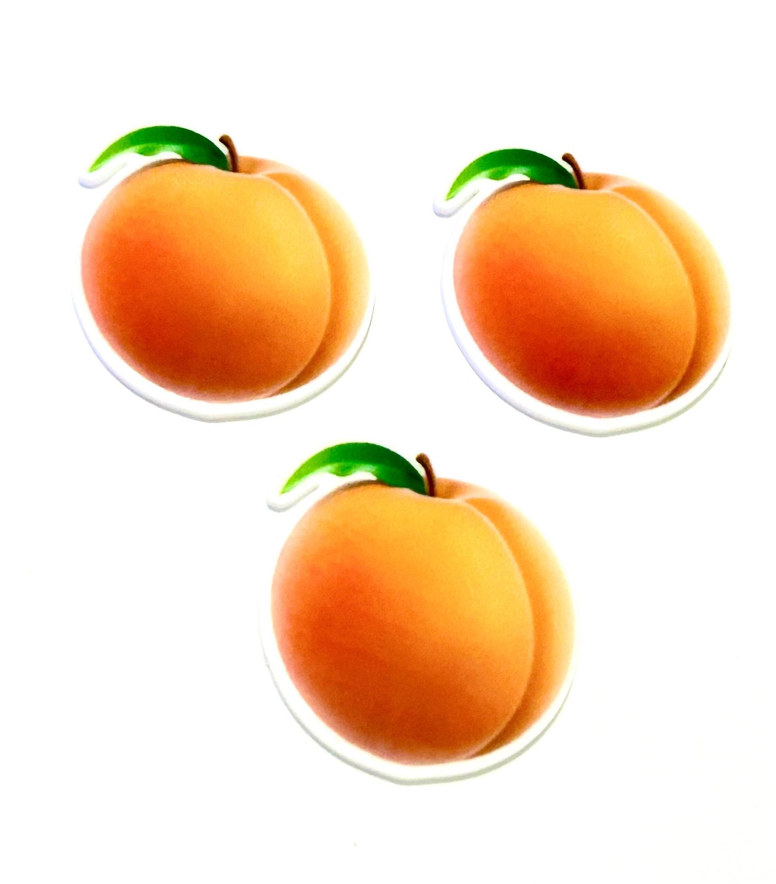 3 Peach Fruit Planar Resin Flatback keychain hairbow hair bows supplies craft supply spring focal handmade crafts bow flatbacks Georgia clip - Image 2