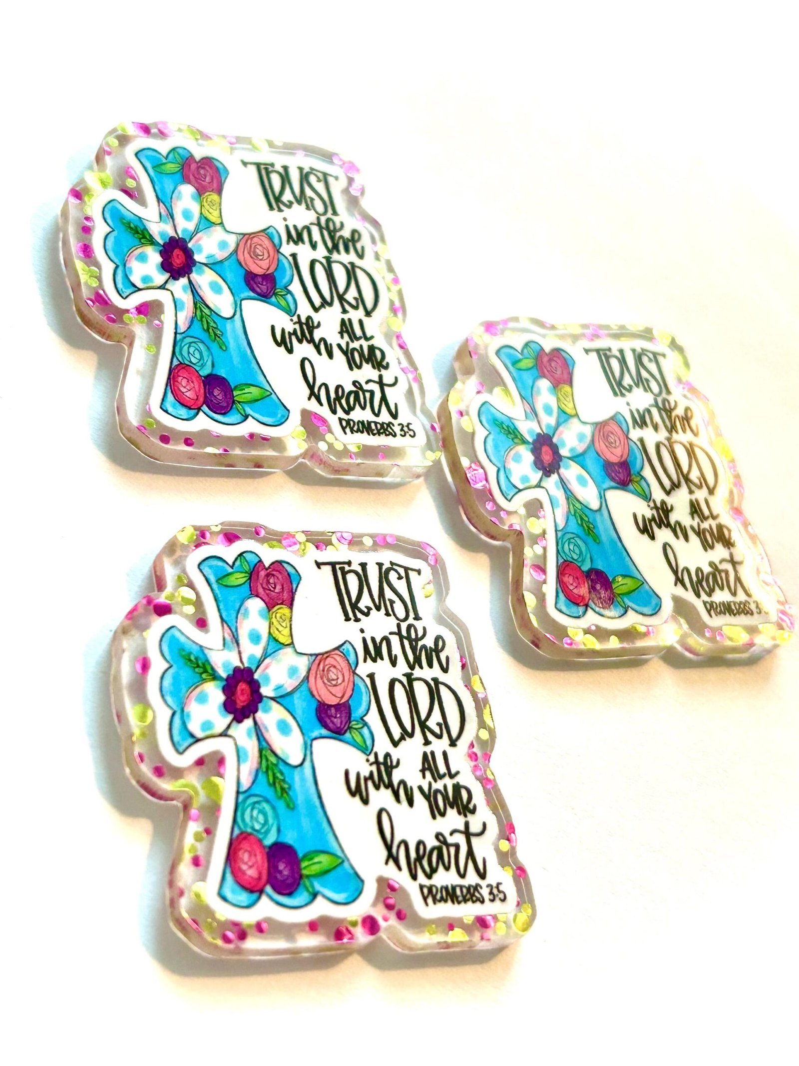 3 premium cross scripture Glitter Planar resins, Christian, Easter planars - Image 2