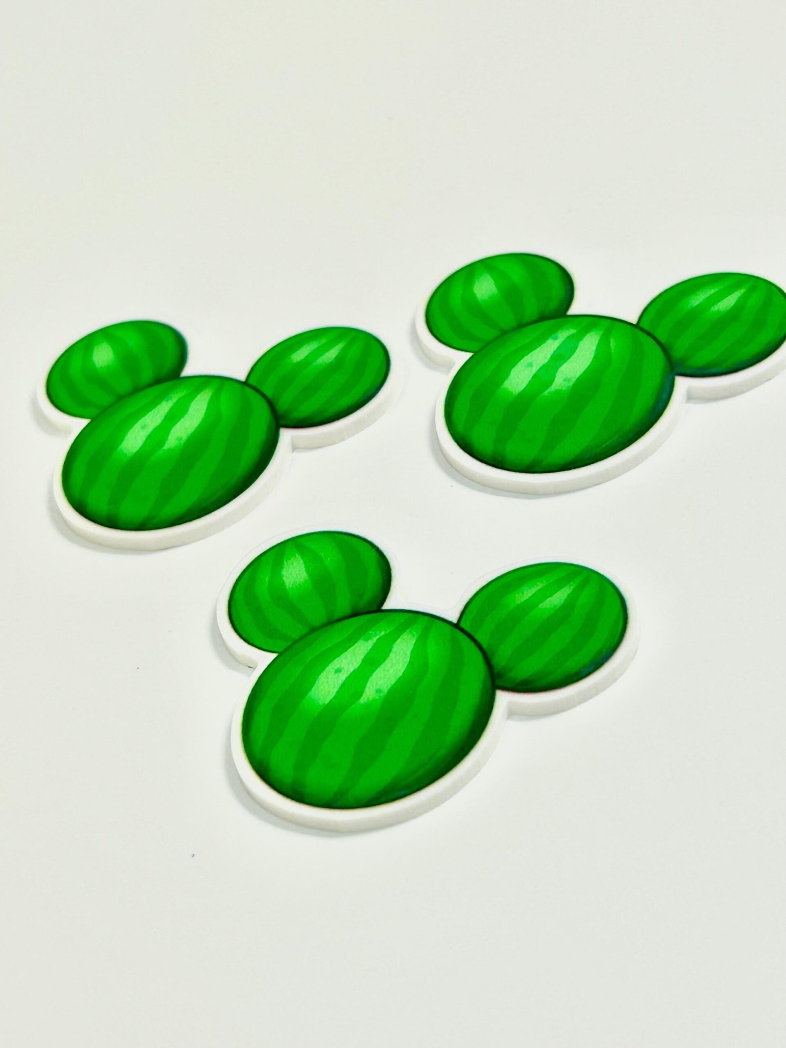 3 Watermelon fruit Mouse Ears planar resins | craft supplies | fruit | soap | bow making | bow centers | focal | magical vacation | jewelry - Image 3