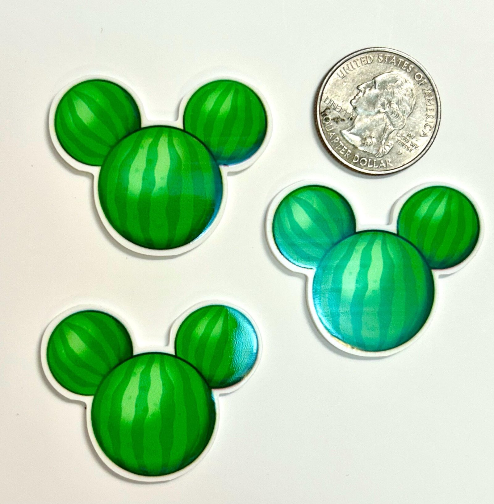 3 Watermelon fruit Mouse Ears planar resins | craft supplies | fruit | soap | bow making | bow centers | focal | magical vacation | jewelry - Image 4