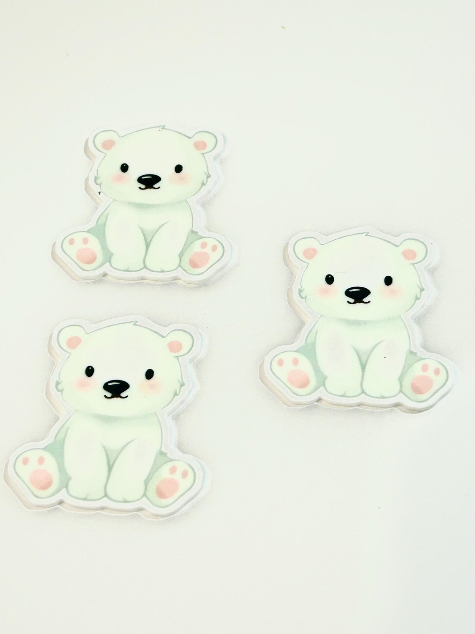 3 Polar Bear Planar Resins | Flatbacks| planars | hairbow hair bow supplies focal jewelry bows fake bake craft supplies bows clips bears