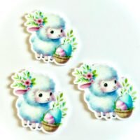 3 easter lamb planar resins | craft supplies | chicks | bow making | bow centers | focal | easter bunny  | spring resins Flatbacks