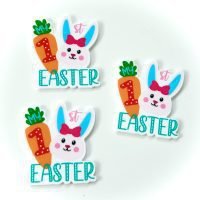 3 1st Easter planar Resins Flatback planars hairbow hair bow supplies focal craft supplies jewelry bows magnet flatbacks baby’s first bunny