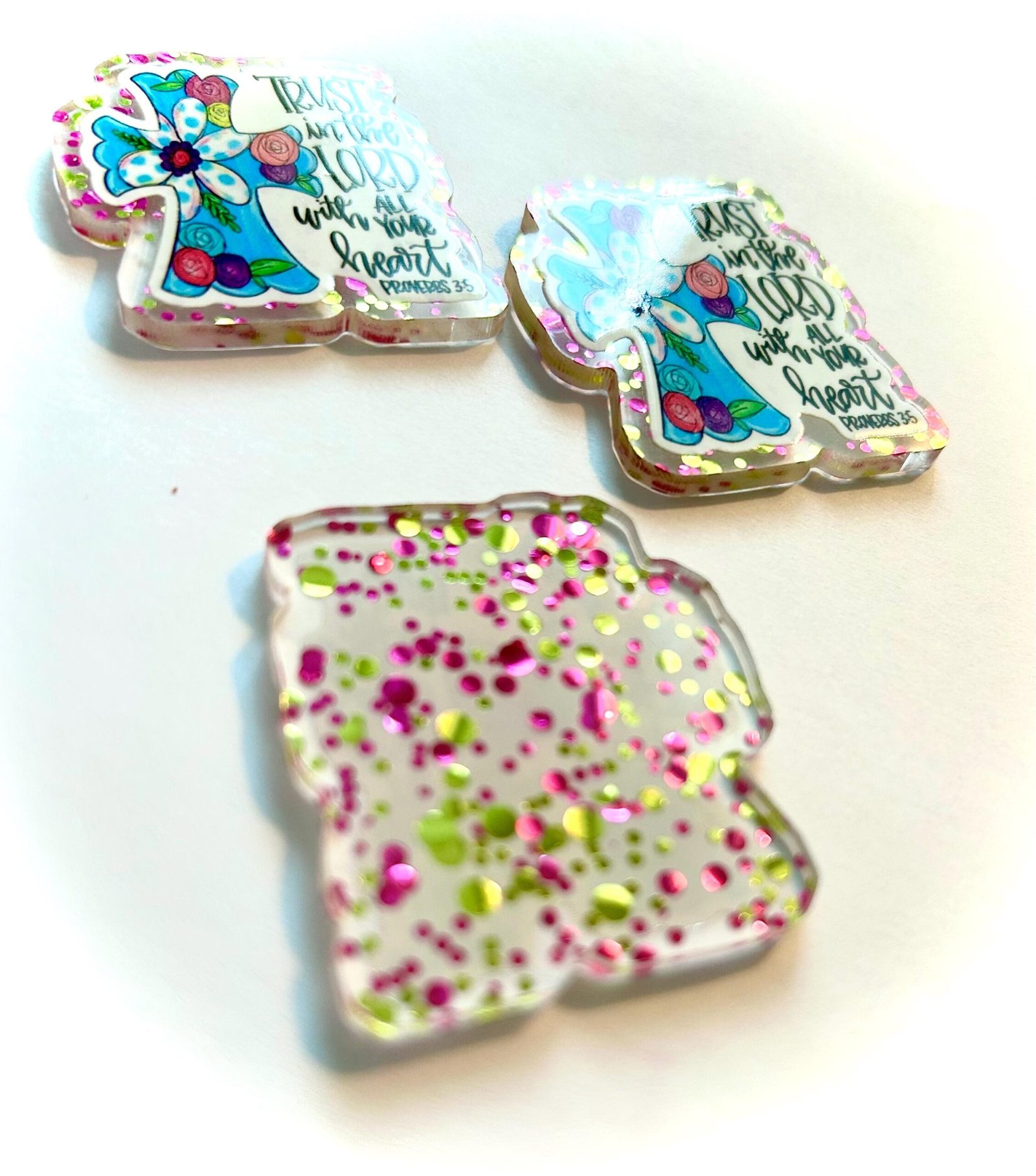 3 premium cross scripture Glitter Planar resins, Christian, Easter planars - Image 3