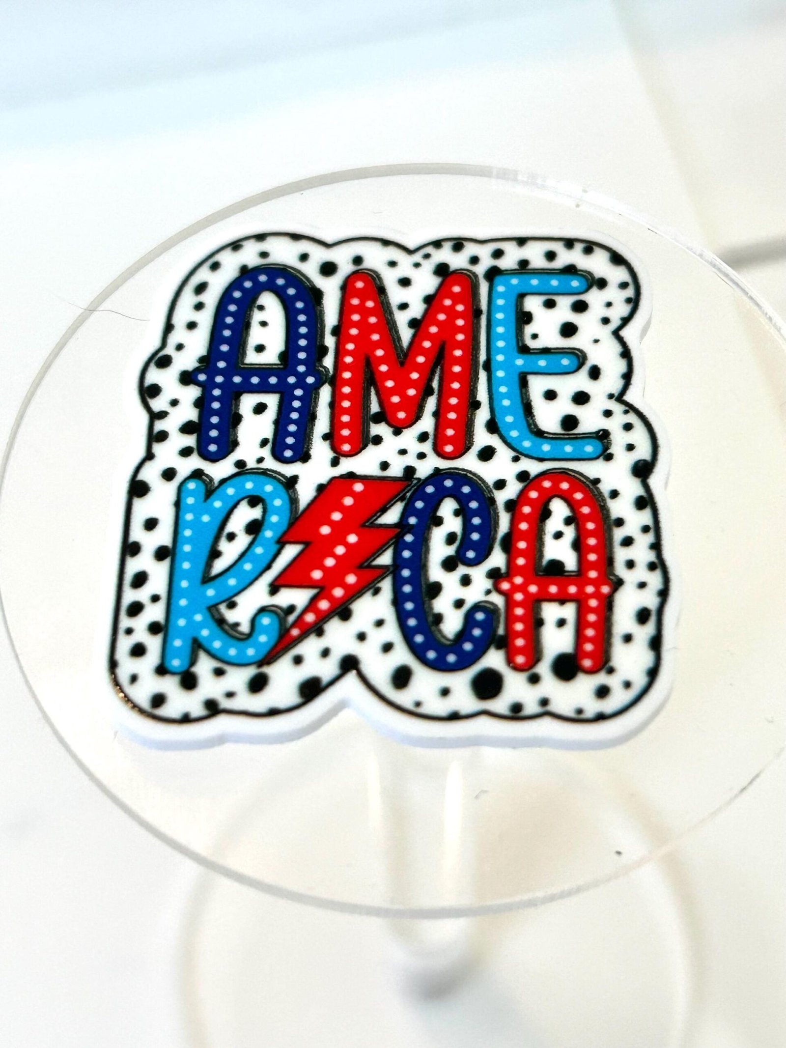 3 Patriotic | 4th of July planar resins | craft supplies | red white blue | bows| bow centers | America | jewelry | focal | USA| DIY - Image 3