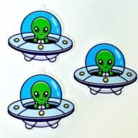 3 Alien Planar Resins Flatback planars hairbow hair bow craft supplies jewelry findings bows clips flatbacks DIY charms keychain fob soap