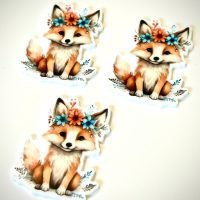 3 boho Fox Planar Resin Flatbacks, focal, hair bow supplies, craft supplies, supplies for making bows, soap, badge reel supplies, magnets