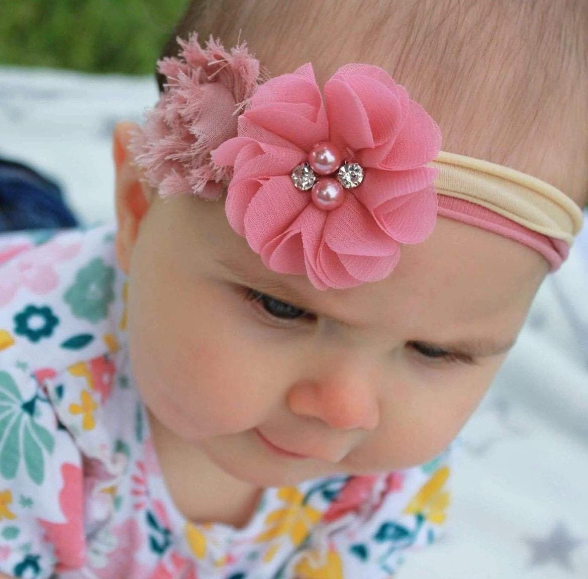 4 Nylon Headbands, Newborn - Baby - Girl - Image 2