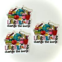 3 Librarian Planar Resins Flatback planars hairbow hair bow soap focal craft supplies, jewelry findings, bows clips flatbacks books DIY,