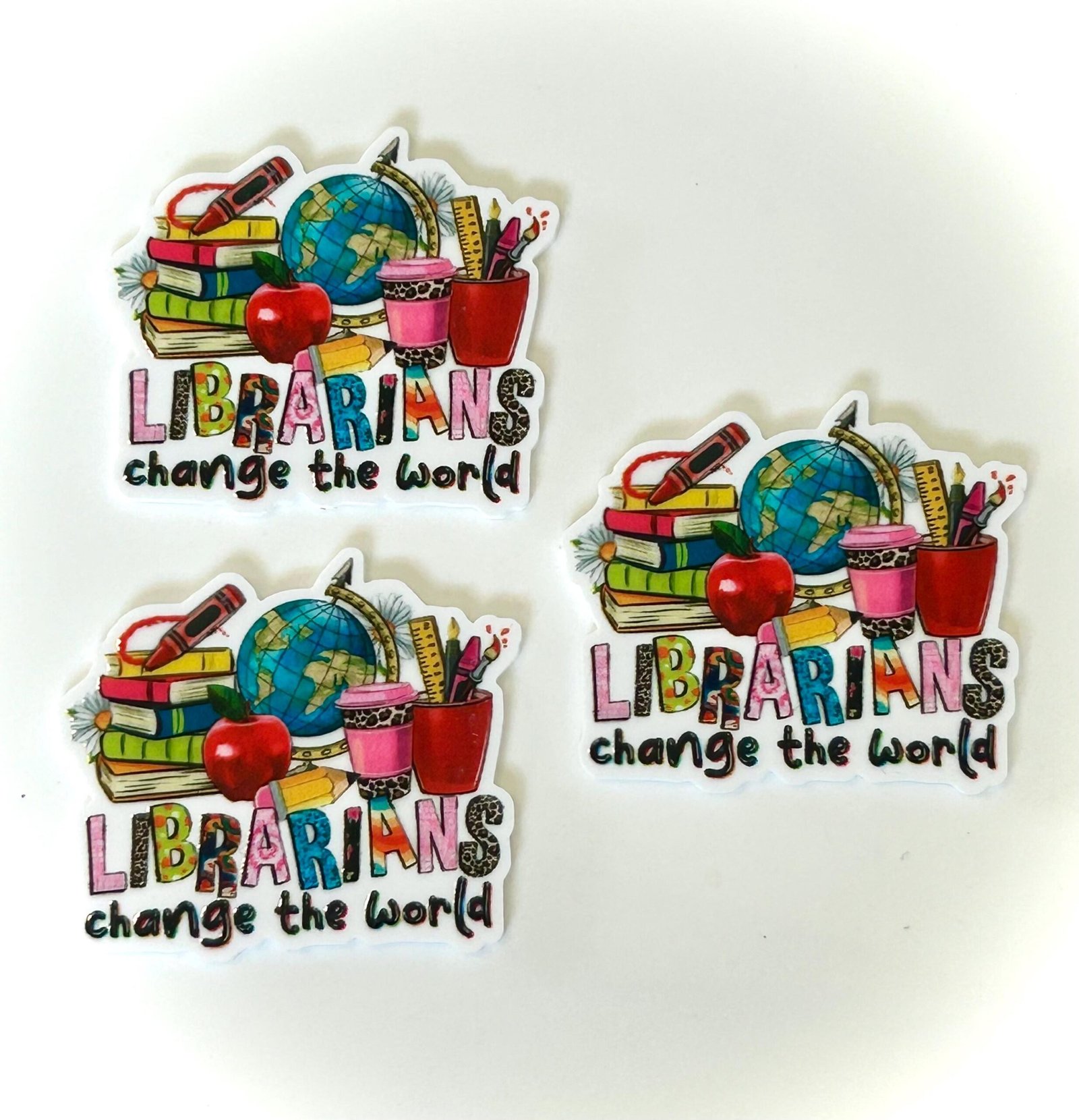 3 Librarian Planar Resins Flatback planars hairbow hair bow soap focal craft supplies, jewelry findings, bows clips flatbacks books DIY,