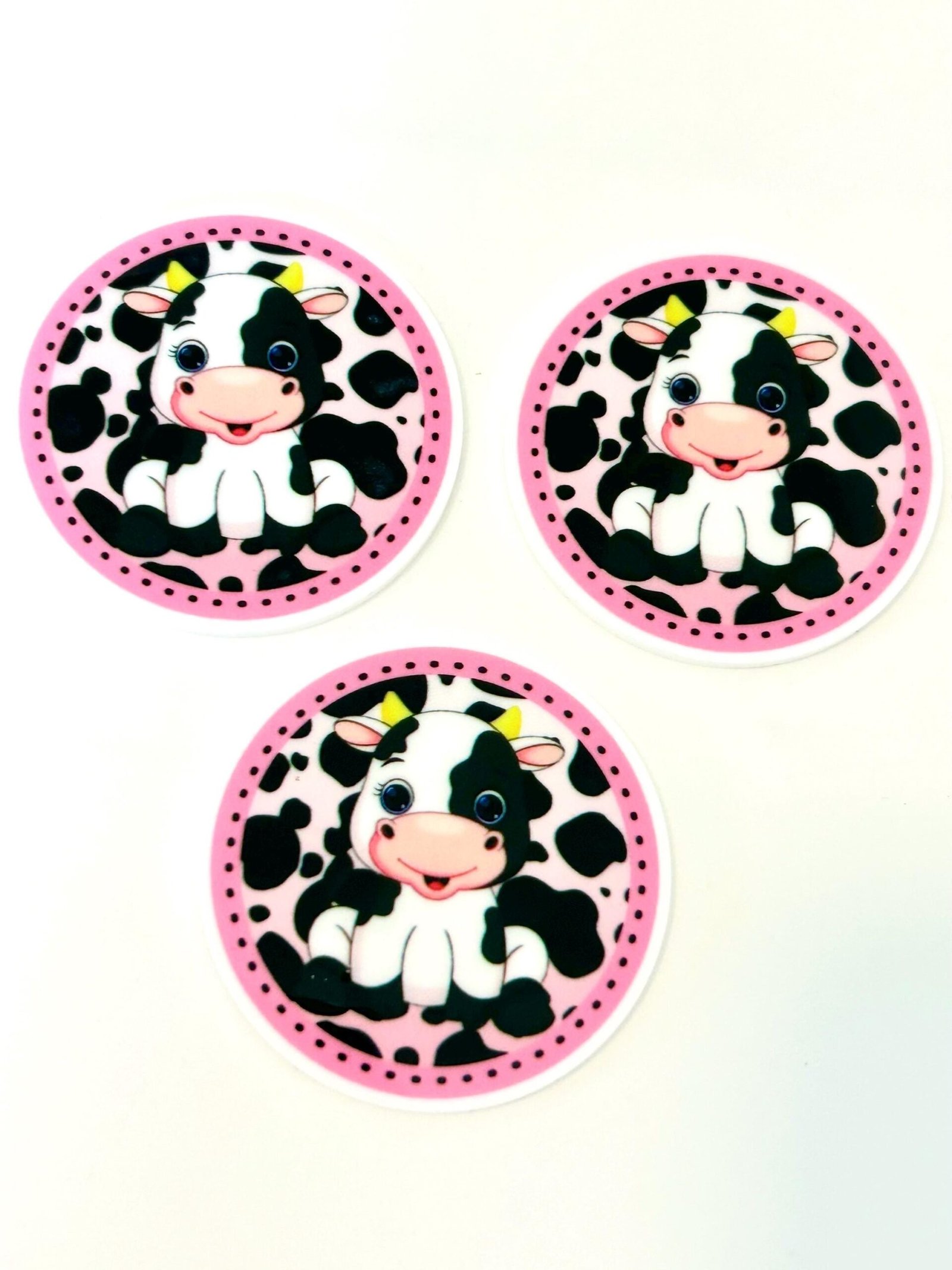 3 Cow Planar Resins Flatback planars hairbow hair bow craft supplies jewelry bows clips flatbacks DIY fake bake Farm Holy Cow Birthday charm