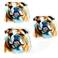 3 Dog Planar Resins Flatback planars hairbow hair bow supplies craft supply jewelry bows magnet flatbacks English Bulldog Dogs crafts resins