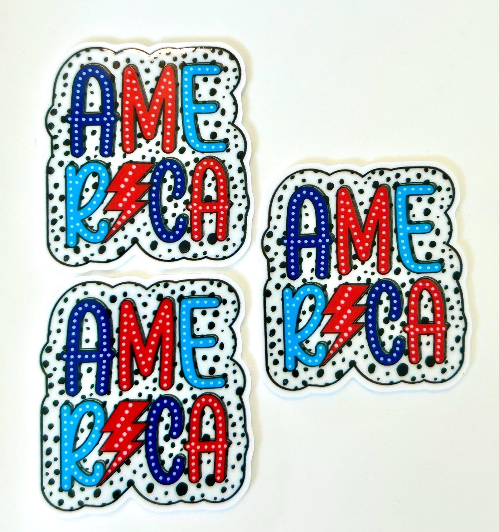 3 Patriotic | 4th of July planar resins | craft supplies | red white blue | bows| bow centers | America | jewelry | focal | USA| DIY