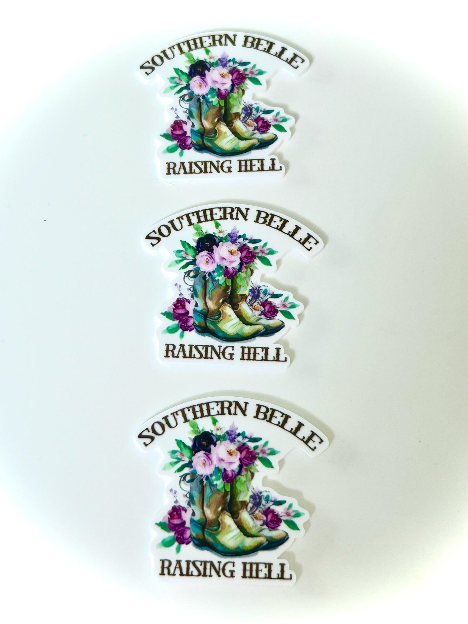 3 Cowgirl boots Planar Resins, Flatbacks planars hairbow hair bow centers focal jewelry bows fake bake craft supplies bows, southern Belle, - Image 3