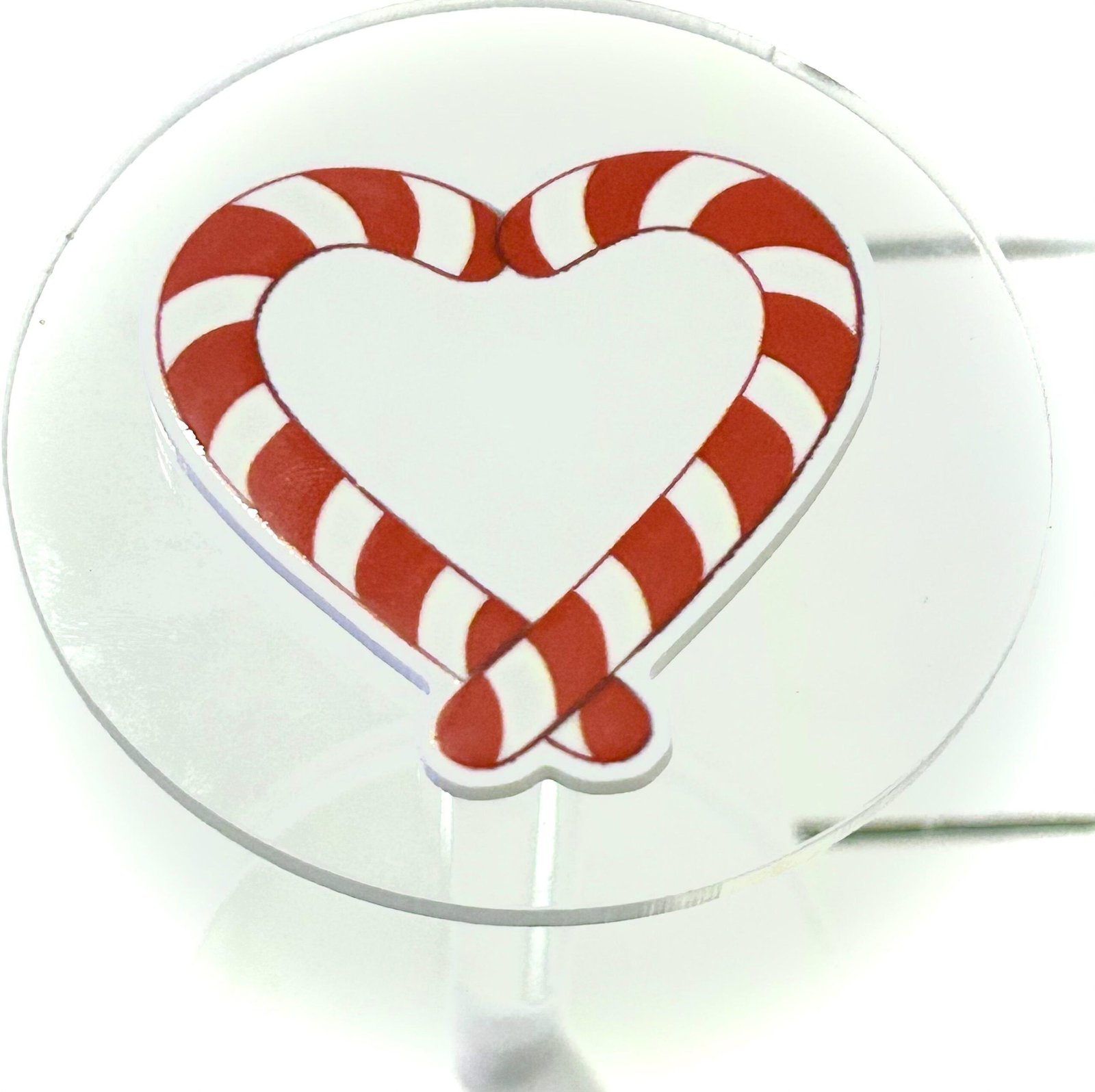 3 Candy Cane Heart planar resins, Christmas flatbacks