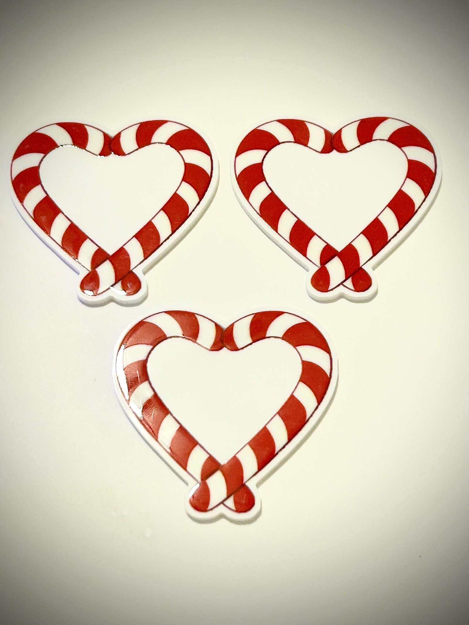 3 Candy Cane Heart planar resins, Christmas flatbacks - Image 4