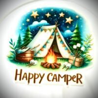 3 Happy Camper Planar Resins, camping Flatbacks, focal, hair bow supplies, craft supplies, resins, cabin, soap, DIY bows, glamping, RV