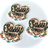 3 Sassy Cowgirl Planar Resins, Flatbacks, phone grip, croc charms,  hairbow, bow centers, focal, earrings, bows, fake bake, craft supplies,
