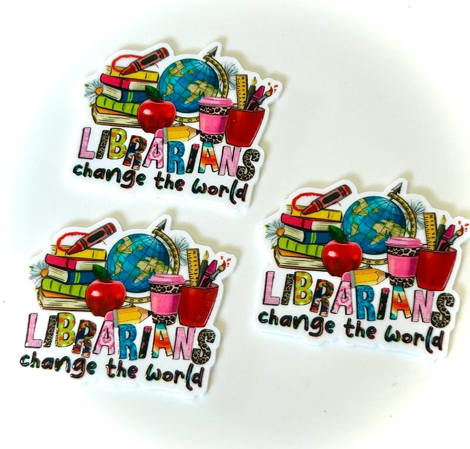 3 Librarian Planar Resins Flatback planars hairbow hair bow soap focal craft supplies, jewelry findings, bows clips flatbacks books DIY, - Image 3