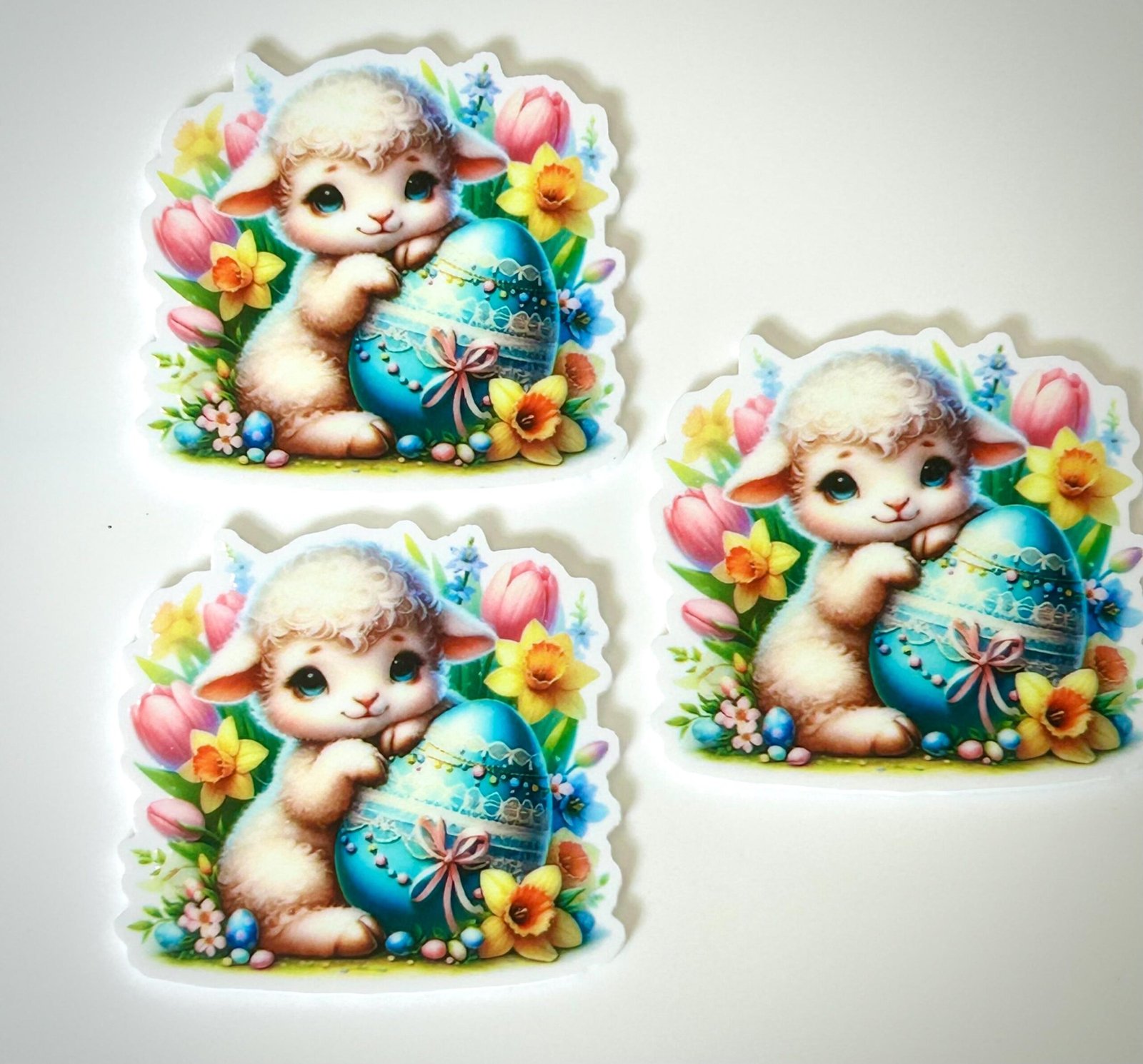 3 easter lamb planar resins | craft supplies | chicks | bow making | bow centers | focal | easter bunny | spring resins Flatbacks - Image 4