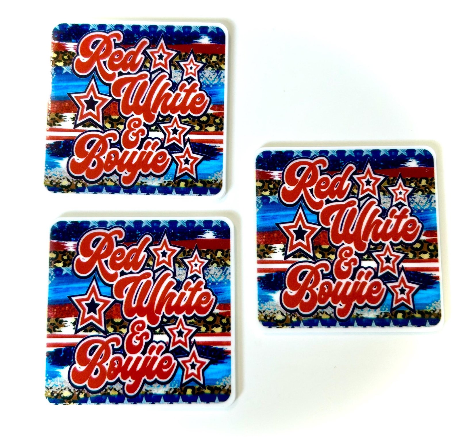 3 Patriotic | 4th of July planar resins | craft supplies | red white bougie | bows| bow centers | America | jewelry | charms | glycerin soap - Image 2