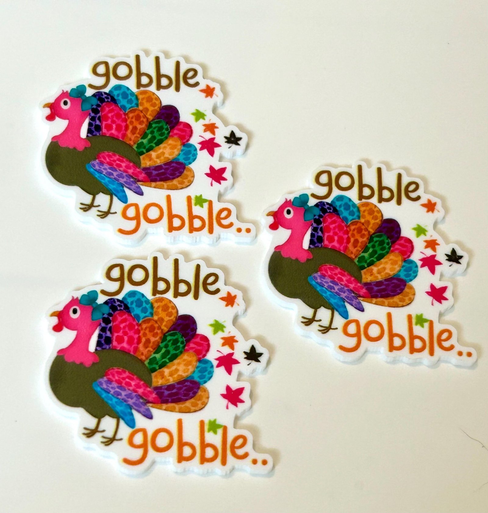 3 turkey Planar resins | craft supplies | soap making | bow making | bow centers | focal | thanksgiving | charms | Fall| fake bake | gobble - Image 2