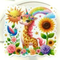 3 giraffe unicorn Resins Flatback planars hairbow hair bow centers craft supplies focal  jewelry bows flatbacks DIY safari animals shower