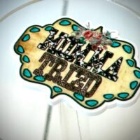 3 Momma Tried Planar Resin Flatback hairbow hair bow centers supplies focal jewelry flatbacks fake bake craft supplies, country music lyrics