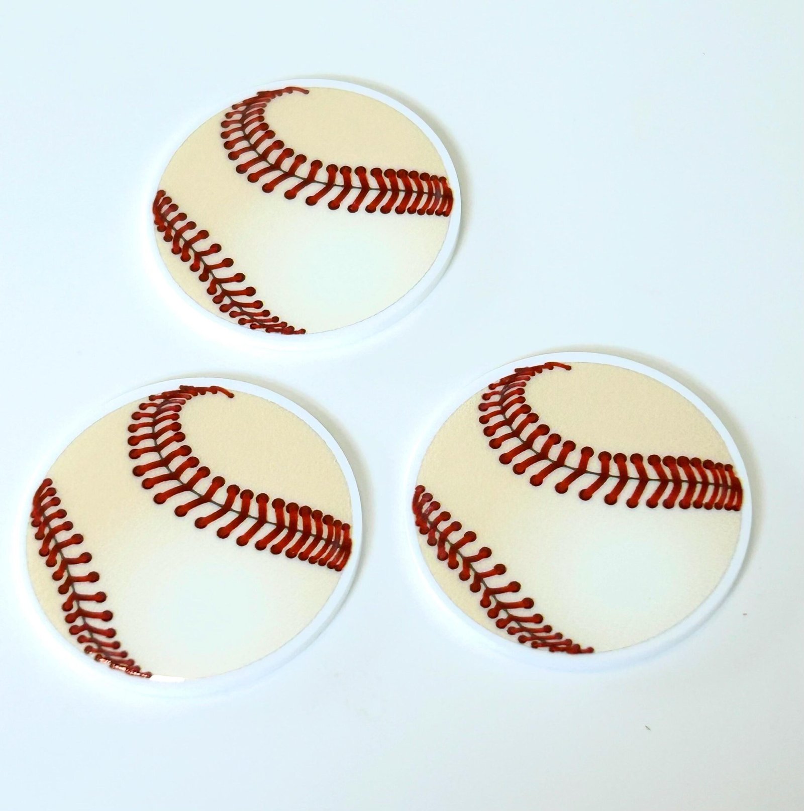 3 Baseball planar Resins, Flatbacks, planars, hairbow, hair bow centers, focal, craft supplies, jewelry, bows, jewelry, DIY, sports charms - Image 2