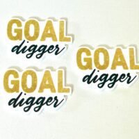 3 Goal Digger Planar Resins,  Flatback, planars  hair bows, craft supplies, focal,  jewelry, bows, flatbacks, DIY, bosslady,hustle, mom boss