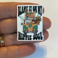 3 hippie soul Planar Resins,flatbacks, hair bow centers, craft supplies, flatbacks, boho, DIY, croc charms, Van life, nomad, earrings, hippy