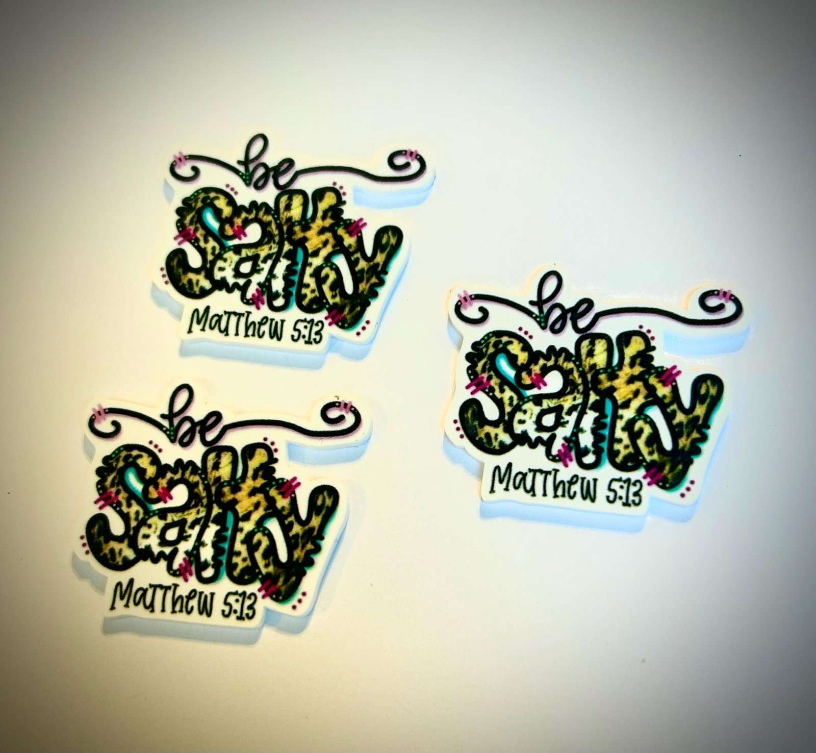 3 Be Salty Planar Resin Flatbacks, focal, hair bow supplies, craft supplies, resins , fake bake keychains hair bows Christian Scripture