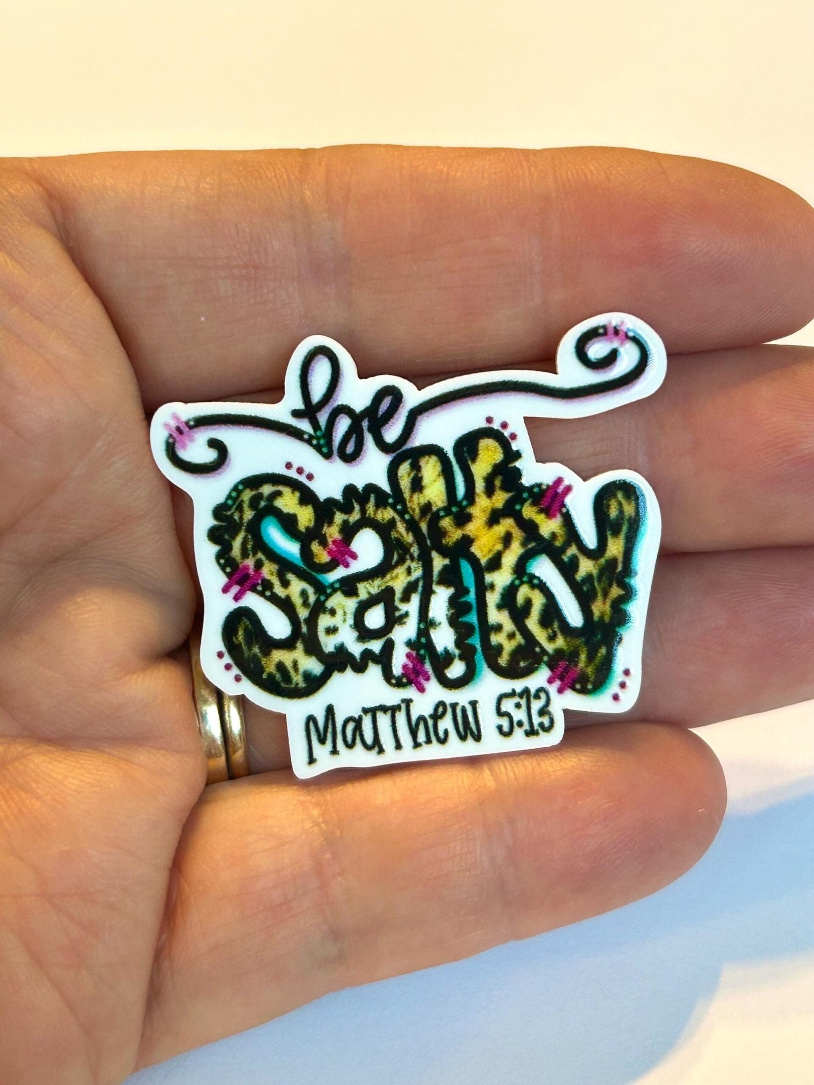 3 Be Salty Planar Resin Flatbacks, focal, hair bow supplies, craft supplies, resins , fake bake keychains hair bows Christian Scripture - Image 3