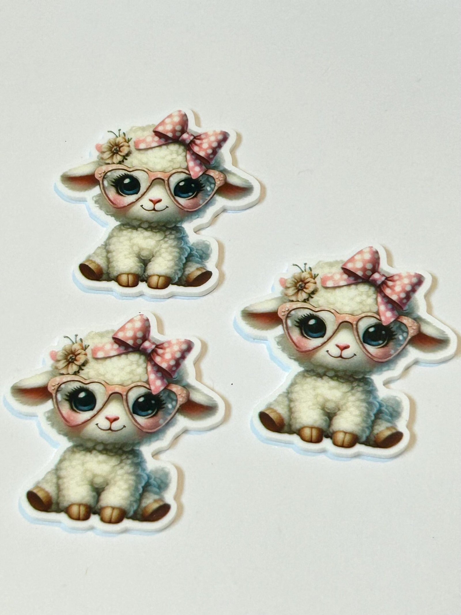 3 lamb Planar Resins, Flatbacks, planars, hairbow, hair bow centers, craft supplies, jewelry bows flatbacks crafts resins back to school DIY - Image 3