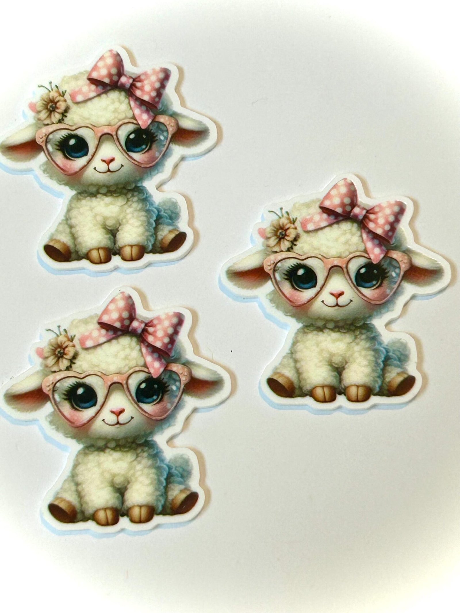 3 lamb Planar Resins, Flatbacks, planars, hairbow, hair bow centers, craft supplies, jewelry bows flatbacks crafts resins back to school DIY - Image 4