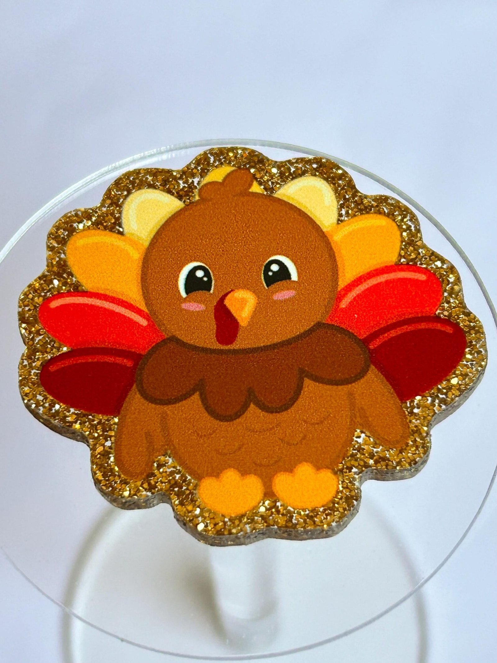 3 premium turkey Thanksgiving Glitter Planar resins | craft supplies | bow centers | charms | flatbacks l party favors | cupcake toppers | - Image 6